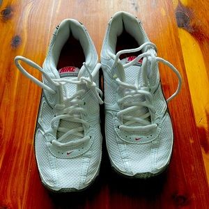 Nike Reax Run 5. Size 6.5. White, pink, gray and silver.